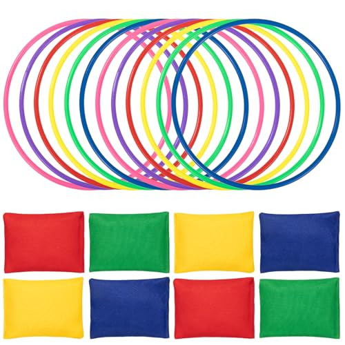 OOTSR 20 Stück Nylon Sitzsäcke Ringe Werfen Spiel Sets für Kinder, Sitzsäcke Werfen Legged Race für Indoor Outdoor Familien Spiel OOTSR 20 Stück Nylon Sitzsäcke Ringe Werfen Spiel Sets für Kinder, Sitzsäcke Werfen Legged Race für Indoor Outdoor Familien Spiel von OOTSR