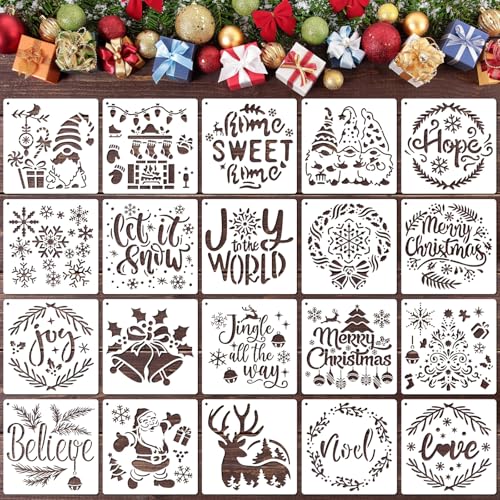 OOTSR 20stk Schablonen Set,15cm Zeichnung Malschablonen DIY Schablonen Santa Kinder Scrapbooking Wiederverwendbar Kunststoff Basteln Holz Deko OOTSR 20stk Schablonen Set,15cm Zeichnung Malschablonen DIY Schablonen Santa Kinder Scrapbooking Wiederverwendbar Kunststoff Basteln Holz Deko von OOTSR
