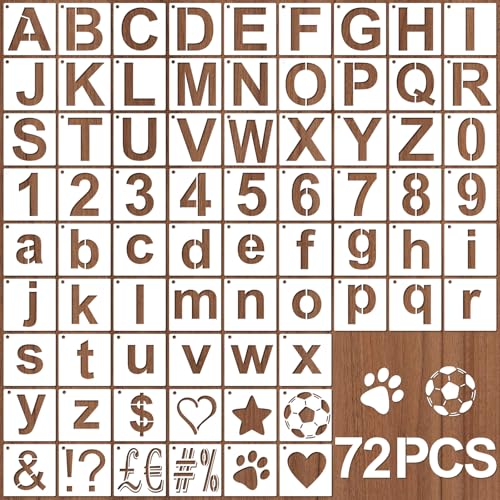 OOTSR 72 Stück Buchstaben Schablonen Set,7.6cm Letter Wiederverwendbare Zeichnung Kunststoff Schablone DIY für Basteln Malerei Holz Leinwand Deko OOTSR 72 Stück Buchstaben Schablonen Set,7.6cm Letter Wiederverwendbare Zeichnung Kunststoff Schablone DIY für Basteln Malerei Holz Leinwand Deko von OOTSR