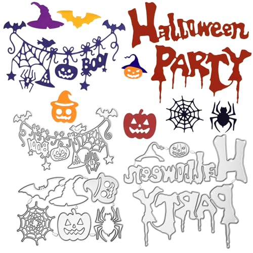 OOTSR Halloween-Stanzschablone DIY, Stanzformen Schablonen für Scrapbooking Fotoalbum Dekor Karten, Schneidebrett aus Metall, Prägung Papier Stanzen mit Kürbis und Spinne OOTSR Halloween-Stanzschablone DIY, Stanzformen Schablonen für Scrapbooking Fotoalbum Dekor Karten, Schneidebrett aus Metall, Prägung Papier Stanzen mit Kürbis und Spinne von OOTSR
