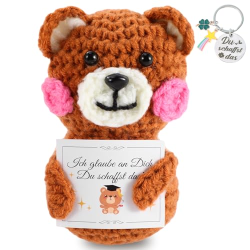 OOTSR Pocket Hug Bär, Pocket Hug Positive Geschenke, Pocket Positive mit Glücksbringer Schlüsselanhänger, Strickwolle Bär für Mutmacher,Stress Relief, Prüfung, Einschulung Geschenk OOTSR Pocket Hug Bär, Pocket Hug Positive Geschenke, Pocket Positive mit Glücksbringer Schlüsselanhänger, Strickwolle Bär für Mutmacher,Stress Relief, Prüfung, Einschulung Geschenk von OOTSR