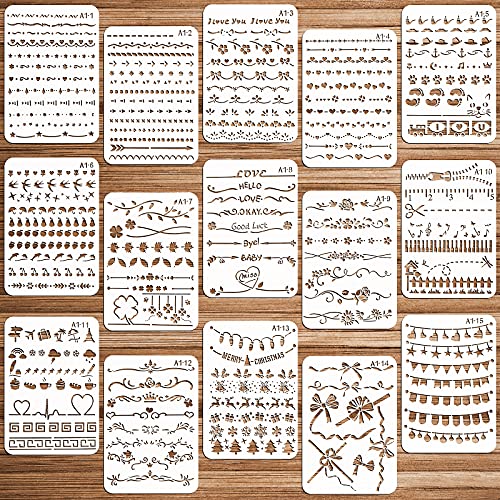 OOTSR Spitzenschablonen, Schablonen, Malschablonen, wiederverwendbare Kunststoff-Schablonen für Malerei, Basteln, Wand, DIY, Stoff, Boden, Heimdekoration, Holzschilder, 15 Stück OOTSR Spitzenschablonen, Schablonen, Malschablonen, wiederverwendbare Kunststoff-Schablonen für Malerei, Basteln, Wand, DIY, Stoff, Boden, Heimdekoration, Holzschilder, 15 Stück von OOTSR
