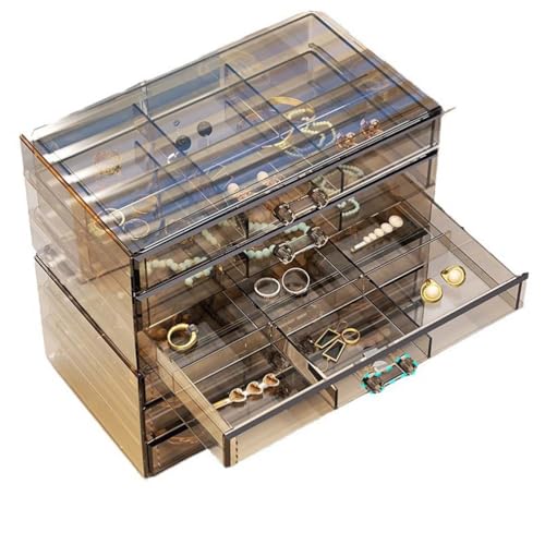 Schmuckkasten Mädchen Groß Schmuckkästchen mit Schubladen Schmuckschatulle für Damen 3 Schich Acryl Aufbewahrungsbox Schmuck Organizer für Ringe Ohrringe Armbänder Halsketten Grau Schmuckkasten Mädchen Groß Schmuckkästchen mit Schubladen Schmuckschatulle für Damen 3 Schich Acryl Aufbewahrungsbox Schmuck Organizer für Ringe Ohrringe Armbänder Halsketten Grau von OOWDMPE