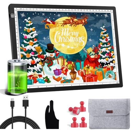 OOWOLF Leuchttisch A4 LED Mit USB-Kabel, Kontinuierlich Dimmbare Helligkeit, 5mm Ultra Slim 4 PCS-Magnetstifte, 8900K Zum Skizzieren, Kopieren, Zeichnen OOWOLF Leuchttisch A4 LED Mit USB-Kabel, Kontinuierlich Dimmbare Helligkeit, 5mm Ultra Slim 4 PCS-Magnetstifte, 8900K Zum Skizzieren, Kopieren, Zeichnen von OOWOLF