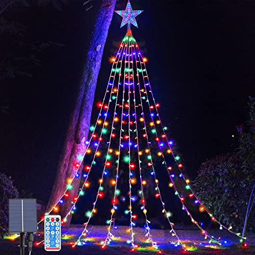 Solar Lichterketten für Außen Wasserdicht, 2M x 9 Stränge 8 Modi LED Lichterkette Weihnachtsbaum Solar, Outdoor Dekorative Solar Lichterketten aus Kupferdraht für Garten, Party, Hochzeitsdekoration von OPAHUTER