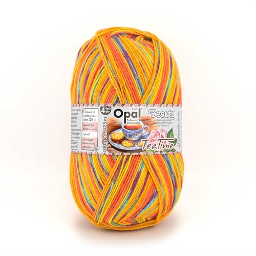 Opal Beauty TeaTime 4-fädige Sockenwolle, 75% Schurwolle/25% Polyamid, mit Edelweiß-Extrakt und Vitamin E, 100g/420m, (11513 Bisquit) von OPAL