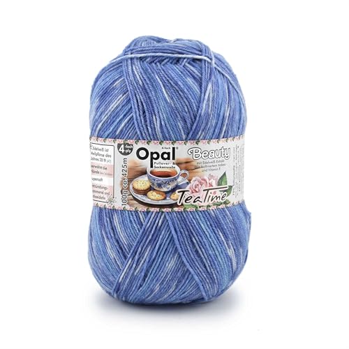 Opal Beauty TeaTime 4-fädige Sockenwolle, 75% Schurwolle/25% Polyamid, mit Edelweiß-Extrakt und Vitamin E, 100g/420m, (11515 Five o clock) von OPAL