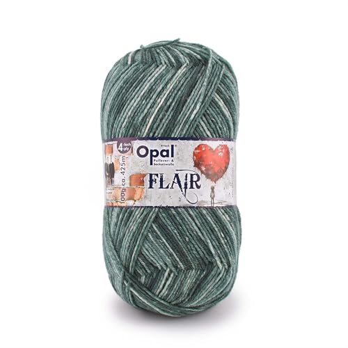 Opal Flair 4-fädiges Garn - Wollmischung, zum Stricken von warmen Socken, Pullovern, Mützen, Handschuhen und Schals, 11483 Grau, 1 x 100g Opal Flair 4-fädiges Garn - Wollmischung, zum Stricken von warmen Socken, Pullovern, Mützen, Handschuhen und Schals, 11483 Grau, 1 x 100g von OPAL