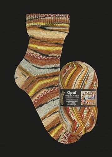 Opal Hundertwasser (425m) 4-fädiges Garn - Wollmischung, zum Stricken von warmen Socken mit einzigartigen Farbmustern, 1436, 1 x 100g von OPAL