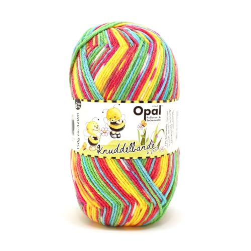 Opal Knuddelbande (420m) 6-fädiges Garn - Wollmischung, zum Stricken warmer Socken mit einzigartigen Farbmustern, 11324, 1 x 150g von OPAL