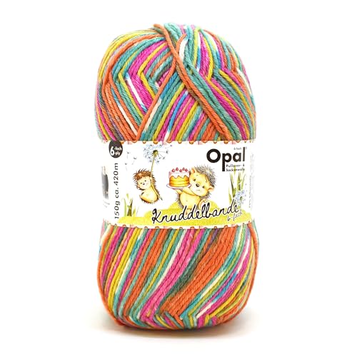 Opal Knuddelbande (420m) 6-fädiges Garn - Wollmischung, zum Stricken warmer Socken mit einzigartigen Farbmustern, 11326, 1 x 150g von OPAL