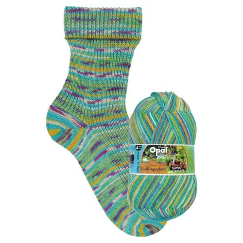 Opal Lieblingsplatz (425m) 4-fädig Garn - Wollmischung, zum Stricken von warmen Socken mit einzigartigen Farbmustern, 11464, 1 x 100g von OPAL