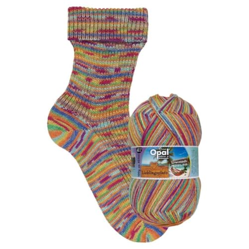 Opal Lieblingsplatz (425m) 4-fädig Garn - Wollmischung, zum Stricken von warmen Socken mit einzigartigen Farbmustern, 11466, 1 x 100g von OPAL