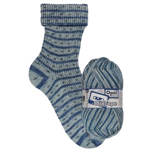 Opal MixTape Strickwolle 4-fach, 75% Schurwolle Superwash, 25% Polyamid, 100g/425m, Maschinenwaschbar (11493 Musikalische Reise) von OPAL