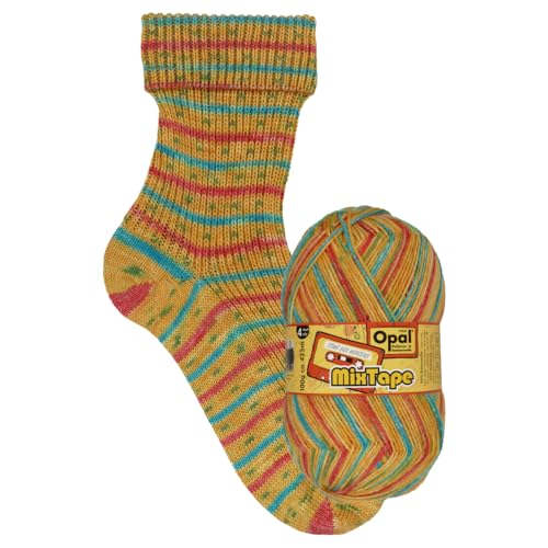 Opal MixTape Strickwolle 4-fach, 75% Schurwolle Superwash, 25% Polyamid, 100g/425m, Maschinenwaschbar (11494 Töne d. Herzens) von OPAL