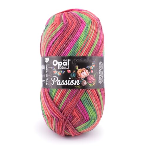 Opal Passion 6-fädige Pullover-u. Sockenwolle,150g/420 m LL |75% Schurwolle/25% Polyamid | Strickwolle (11371 Extase) von OPAL