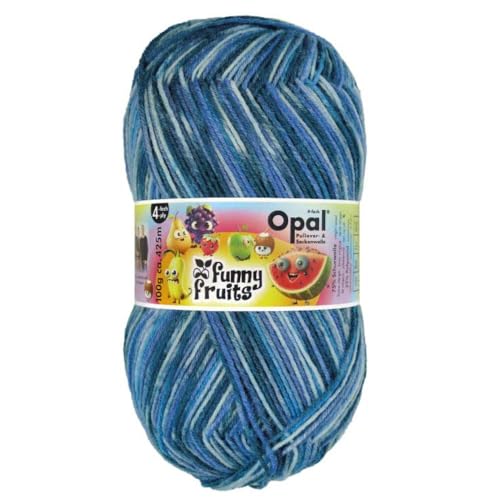 Opal Pullover-/Sockenwolle Funny Fruits,4-fädig,100g/425m,75% Schurwolle (superwash) / 25% Polyamid, (11411 Zuckerbeere) von OPAL