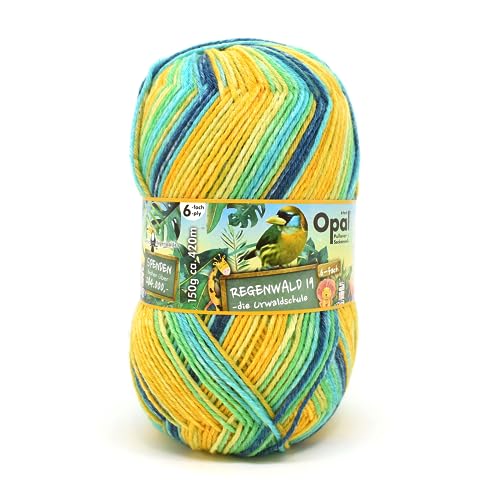 Opal Regenwald 19 (420m) 6-fädiges Garn - Wollmischung, zum Stricken warmer Socken mit einzigartigen Farbmustern, 11340, 1 x 150g von OPAL