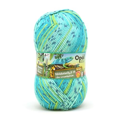Opal Regenwald 19 (420m) 6-fädiges Garn - Wollmischung, zum Stricken warmer Socken mit einzigartigen Farbmustern, 11347, 1 x 150g von OPAL