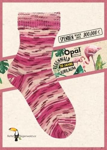 Opal Regenwald 20 Jahre Jubiläum (420m) 6-fädiges Garn - Wollmischung, zum Stricken warmer Socken mit einzigartigen Farbmustern, 1453, 1 x 150g von OPAL