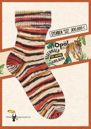 Opal Regenwald 20 Jahre Jubiläum 6-fädig Garn - Wollmischung, zum Stricken von warmen Socken, Pullovern, Mützen, Handschuhen und Schals 2740 beige, 1 x 150g von OPAL