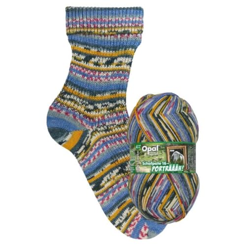 Opal Schafpate 16 Porträääh (425m) 4-fädig Garn - Wollmischung, zum Stricken kuschelig warmer Socken mit einzigartigen Farbmustern, 11451, 1 x 100g von OPAL