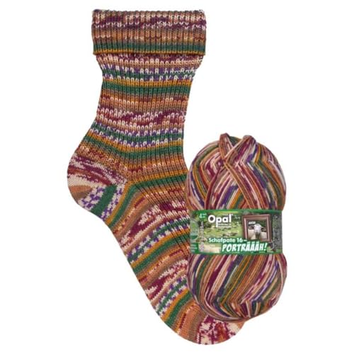 Opal Schafpate 16 Porträäh (425m) 4-fädig Garn - Wollmischung, zum Stricken von kuschelig warmen Socken mit einzigartigen Farbmustern, 11455, 1 x 100g von OPAL