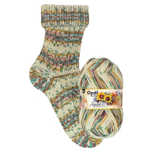 Opal Sockenwolle Aquarell, 4-fädig, 75% Schurwolle Superwash, 425m/100g, Nadelstärke 2-3mm (11530 Sonnenkraft) von OPAL