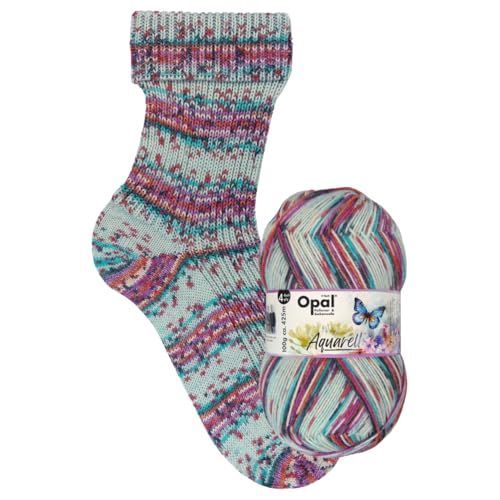 Opal Sockenwolle Aquarell, 4-fädig, 75% Schurwolle Superwash, 425m/100g, Nadelstärke 2-3mm (11531Duftoase) von OPAL