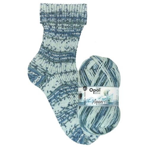 Opal Sockenwolle Aquarell, 4-fädig, 75% Schurwolle Superwash, 425m/100g, Nadelstärke 2-3mm (11532 Eisschollentanz) von OPAL