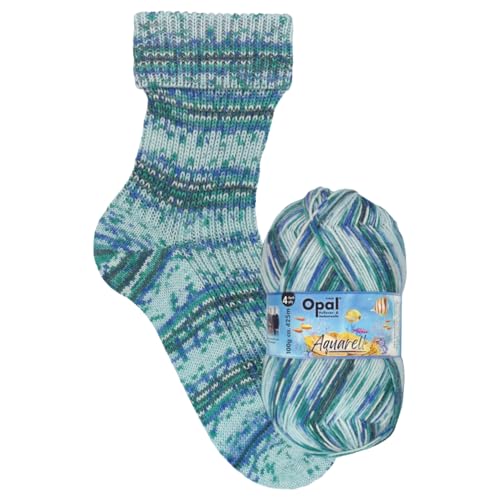 Opal Sockenwolle Aquarell, 4-fädig, 75% Schurwolle Superwash, 425m/100g, Nadelstärke 2-3mm (11535 Unterwasserspektakel) von OPAL