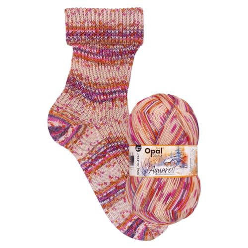 Opal Sockenwolle Aquarell, 4-fädig, 75% Schurwolle Superwash, 425m/100g, Nadelstärke 2-3mm (11537Winterruhe) von OPAL