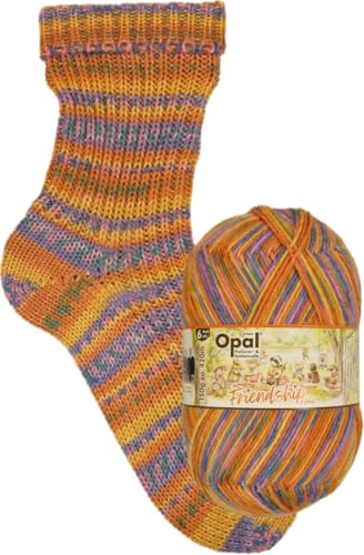 Opal Sockenwolle Friendship, 6-fädig, 150g/420m, 75% Schurwolle/25% Polyamid, Nadelstärke 3-4mm, Waschbar 40° (11565 Lagerfeuerliebe) von OPAL