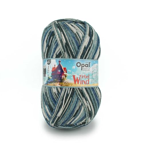 Opal Wirbelwind 4-fache Sockenwolle, 75% Schurwolle, 25% Polyamid, 425 m/100 g, Nadelstärke 2-3 mm (11475 lachender Wind) von OPAL