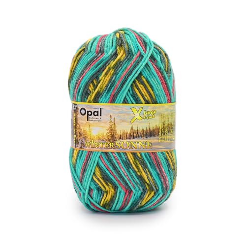 Opal X-große Wintersonne 8-fädige, dicke Sockenwolle, mulesingfrei, filzfrei, 75% Schurwolle/ 25% Polyamid, 150 g/320 m LL, empf. Nadelstärke: 4-5 (11430 Glücksmoment) von OPAL