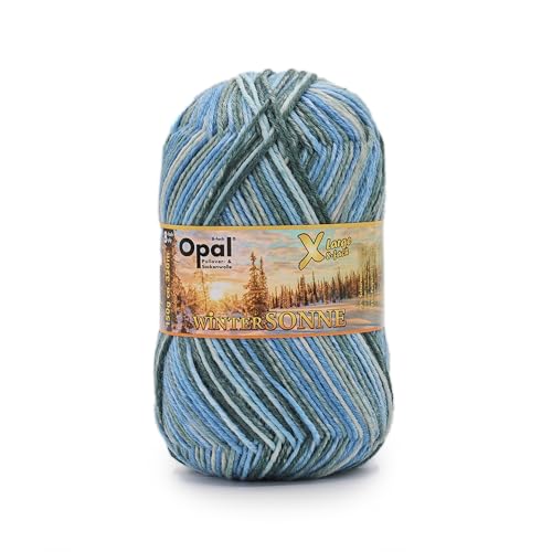 Opal X-große Wintersonne 8-fädige, dicke Sockenwolle, mulesingfrei, filzfrei, 75% Schurwolle/ 25% Polyamid, 150 g/320 m LL, empf. Nadelstärke: 4-5 (11433 Flockentanz) von OPAL