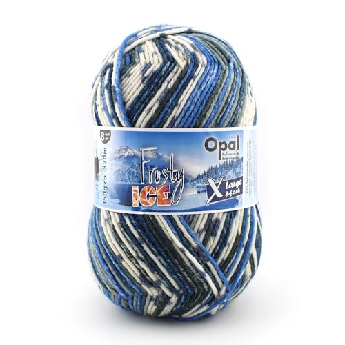 Opal XLarge "Frosty Ice" 8-fach Pullover-/u. Sockenwolle,150g/320m,75% Schurwolle (superwash)/25% Polyamid, (11352 gefrorener Bergsee) von OPAL