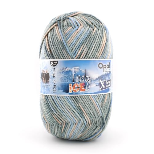 Opal XLarge "Frosty Ice" 8-fach Pullover-/u. Sockenwolle,150g/320m,75% Schurwolle (superwash)/25% Polyamid, (11355 eiskaltes Wasser) von OPAL