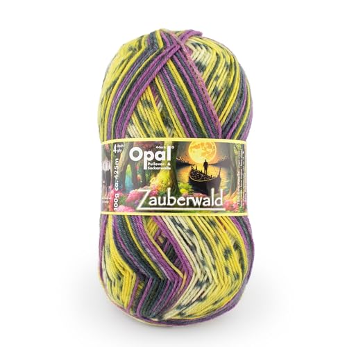 Opal Zauberwald (425m) 4-fädiges Garn - Wollmischung, zum Stricken warmer Socken mit einzigartigen Farbmustern, 11442, 1 x 100g von OPAL