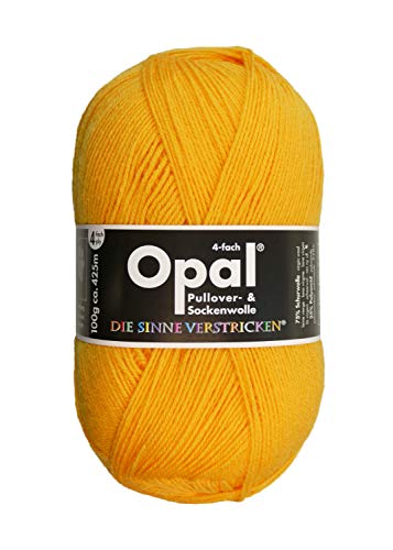 Opal Uni (425m) 4-fädiges Garn - Wollmischung, leuchtende Volltonfarben, Garn für warme Socken und Pullover, 5182 Sonnengelb, 1 x 100 g Opal Uni (425m) 4-fädiges Garn - Wollmischung, leuchtende Volltonfarben, Garn für warme Socken und Pullover, 5182 Sonnengelb, 1 x 100 g von OPAL