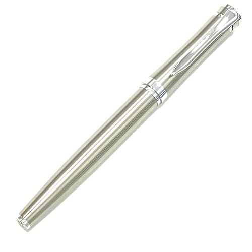 OPAX51 51CH068 Retro 68 Kugelschreiber mit Edelstahlgehäuse mit Klappen-Clip-Detail | Mittlere Spitze schwarze Geltinte (0,7 mm) Retro 50er und 60er Jahre von OPAX51