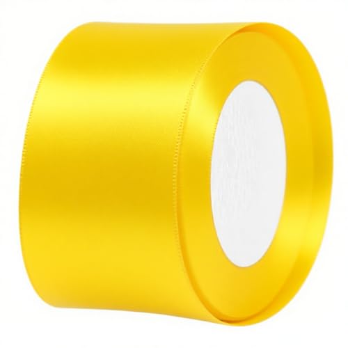 Gelbes Satinband, 3,8 cm, einfarbiges Satinband für Blumenstrauß, handgemachtes Handwerk, Geburtstagsgeschenkverpackung, Hochzeitsparty-Dekoration, 60 Meter Gelbes Satinband, 3,8 cm, einfarbiges Satinband für Blumenstrauß, handgemachtes Handwerk, Geburtstagsgeschenkverpackung, Hochzeitsparty-Dekoration, 60 Meter von OPBATE
