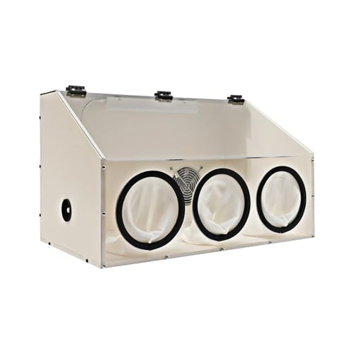 Staubbox, For drei Poren, vollständig geschlossene Acryl-Staubbox, elektrische Schleiftisch-Polierstaubbox zum Schleifen und Polieren(Dust Box) von OPFVUJIKX