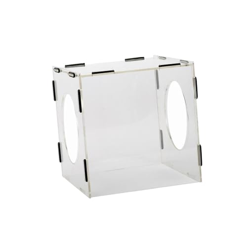 Staubbox, Geschlossene Schleifstaubbox, Abdeckung Acryl Transparent Mit 2 Löchern Staubdichter Staubkäfig Staubhaube for Polieren Gravieren Polieren zum Schleifen und Polieren von OPFVUJIKX