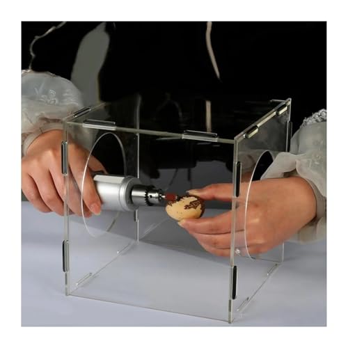 Staubbox, Schleifstaubbox aus Acryl, staubdicht, mit 2 Löchern, Staubschutz for Poliergravur zum Schleifen und Polieren von OPFVUJIKX