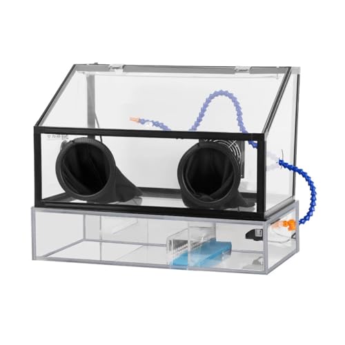 Staubbox, Staubbox-Schleifmaschine, elektrische Schleifmaschine, Jade-Bienenwachs-Schnitzerei, transparente Acrylabdeckung zum Schleifen und Polieren(LED lights(no fan)3mm) von OPFVUJIKX