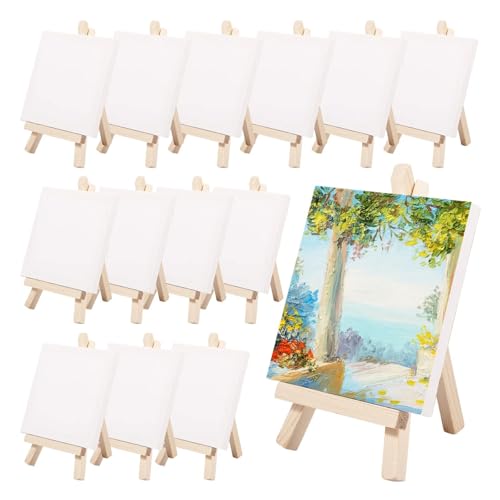 Malen Halter 14-teiliges Mini-Leinwand- und Staffelei-Set aus Holz, faltbar, Leinwand-Staffelei-Ständer-Set, winzige Display-Halter-Staffeleien for Malerei, Kunst und Handwerk Malen Halter 14-teiliges Mini-Leinwand- und Staffelei-Set aus Holz, faltbar, Leinwand-Staffelei-Ständer-Set, winzige Display-Halter-Staffeleien for Malerei, Kunst und Handwerk von OPIGJUFD