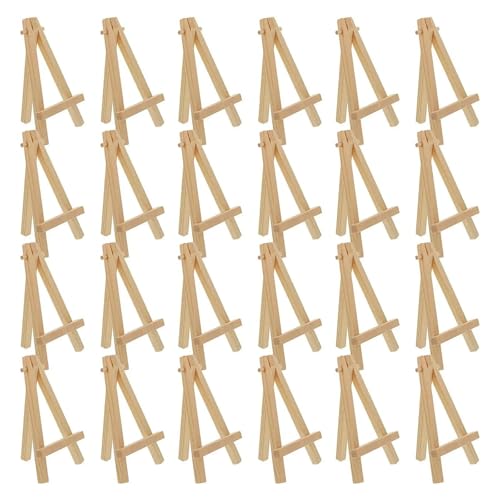 Malen Halter 24 Stück 12,7 cm Mini-Holzständer, Staffeleien, Tischständer, geeignet for Kinderhandwerk, Visitenkarten von OPIGJUFD