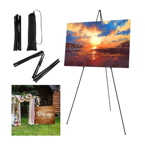 Malen Halter Hochzeitsschild- und Plakatständer, 160 cm, tragbare Künstlerstaffelei, Metall, schwarz, stehend, einziehbar, anpassbar for Halloween, Weihnachten Malen Halter Hochzeitsschild- und Plakatständer, 160 cm, tragbare Künstlerstaffelei, Metall, schwarz, stehend, einziehbar, anpassbar for Halloween, Weihnachten von OPIGJUFD