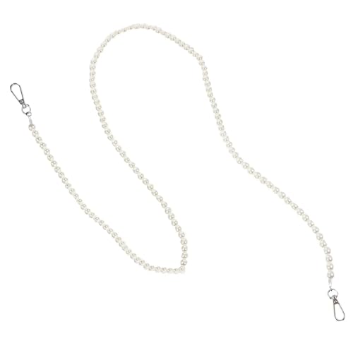 OPIGJUFD Perle Griff Kette Metall Taschen Kette Strass Tasche Perle Ersatz Kupplung Griff DIY Handtasche Zubehör Schultergurt Frauen Geldbörse Teile Tasche Charme(Silver) von OPIGJUFD